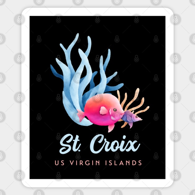 St Croix US Virgin Islands USVI Coral Reef Fish Sticker by TGKelly